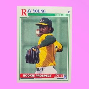 1991 Score Ray Young Oakland Athletics #761 Rookie Prospect Baseball Card